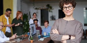 photo of woman wearing eyeglasses