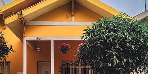 yellow concrete house